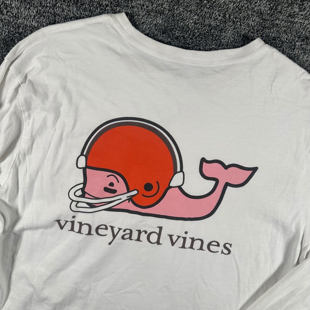 Cleveland Browns Vineyard Vines T-Shirt Mens M White NFL Football Pocket Tee